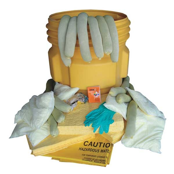 Oil-Dri Spill Kit, 60 gal Volume Absorbed per Kit, 65 gal Capacity, Drum, Yellow - L90765