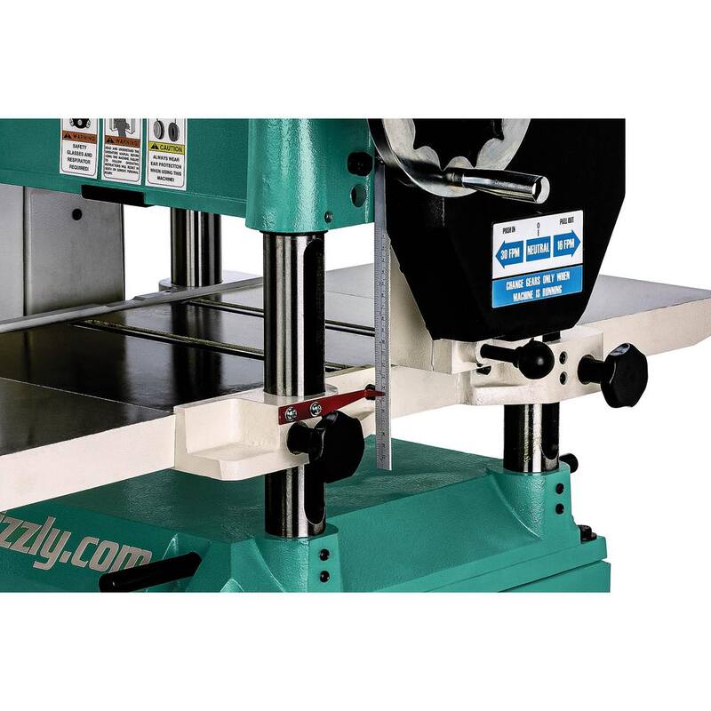 Cepilladora de 15 pulgadas con cabezal cortador en espiral - G0453ZX de Grizzly Industrial