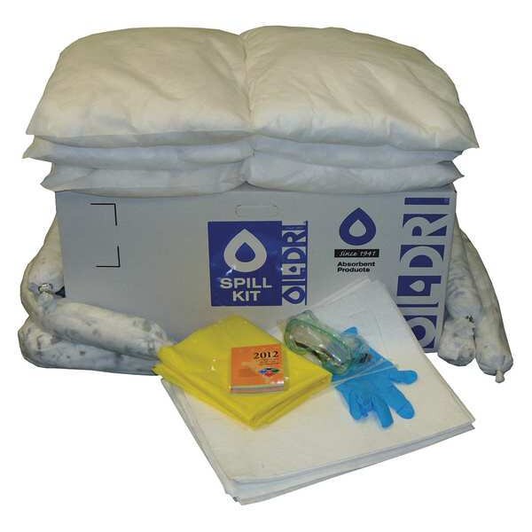 Oil-Dri Spill Kit, 26 gal Volume Absorbed per Kit, 30 gal Capacity, Box, Brown - L90830RG