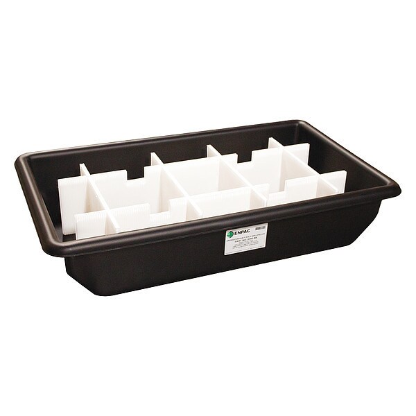Enpac Spill Pallet, 75 gal Spill Capacity, 2 Drums, 2,000 lb Load Capacity, High Density Polyethylene - 5393-BK