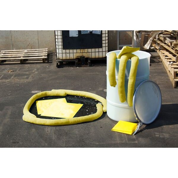 Spilfyter Spill Kit, 26 gal Volume Absorbed per Kit, 30 gal Capacity, Drum, Yellow, 142 - 250030