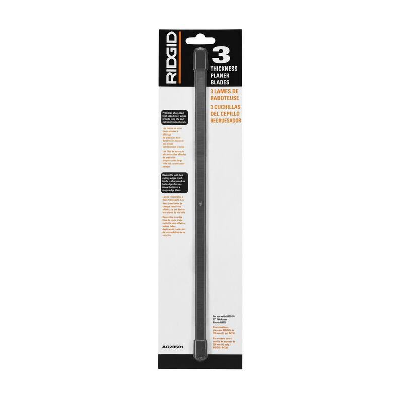 Cuchillas de repuesto para cepilladora de 13 pulgadas RIDGID (paquete de 3) - AC20502
