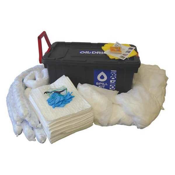 Oil-Dri Spill Kit, 36 gal Volume Absorbed per Kit, 40 gal Capacity, Mobile Tote, White - L90340