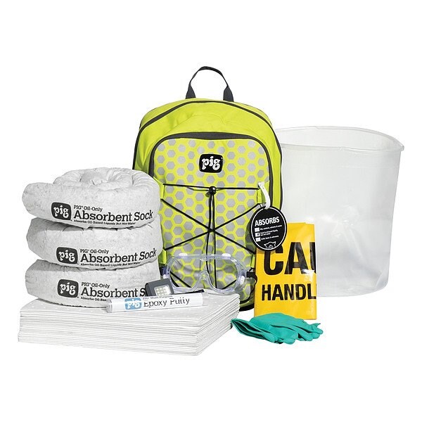 Pig Spill Kit, 5 gal Volume Absorbed per Kit, 5 gal Capacity, Bag - KIT4700