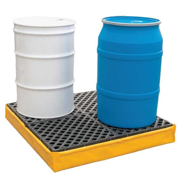 Ultratech Spill Pallet, 66 gal Spill Capacity, 4 Drums, 2,400 lb Load Capacity, Polyethylene - 1346