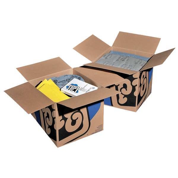 Pig Spill Kit Refill, 60 gal Volume Absorbed per Kit, Not Applicable Capacity, Box, Blue/Gray, 167 - KITR202
