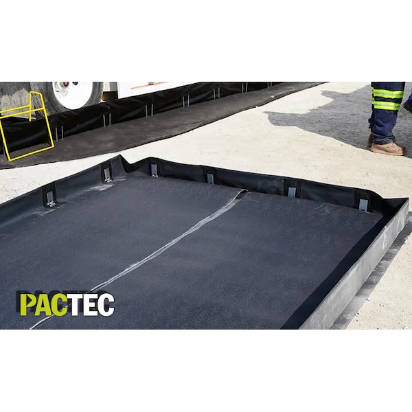 Pactec Vinyl Secondary Containment Berm w/Hinge Brackets, 6x6x6 - IBHV666