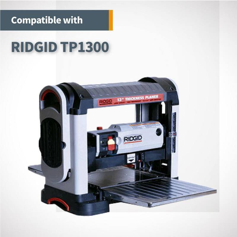 Cuchillas de cepillo de repuesto de HSS de 13 pulgadas para la cepilladora Ridgid TP1300, TP1301, TP1302, reemplazo AC8630 - 2 juegos de 4 cuchillas - 12807DD