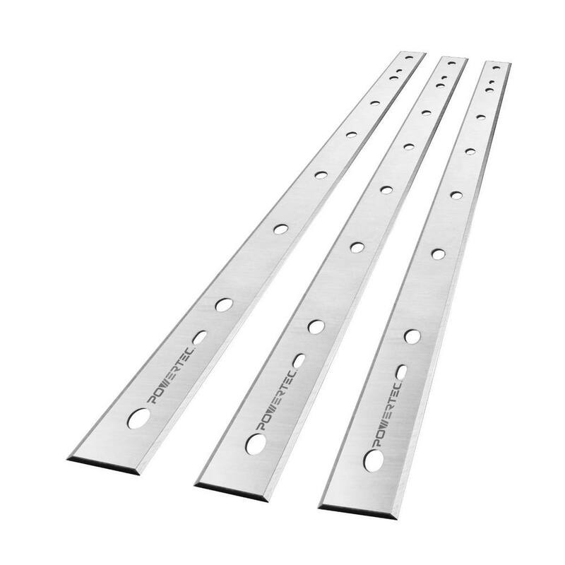 Cuchillas para cepillo de alta velocidad de acero POWERTEC de 12-1/2 pulgadas para DEWALT DW734 (Juego de 3) - 128010