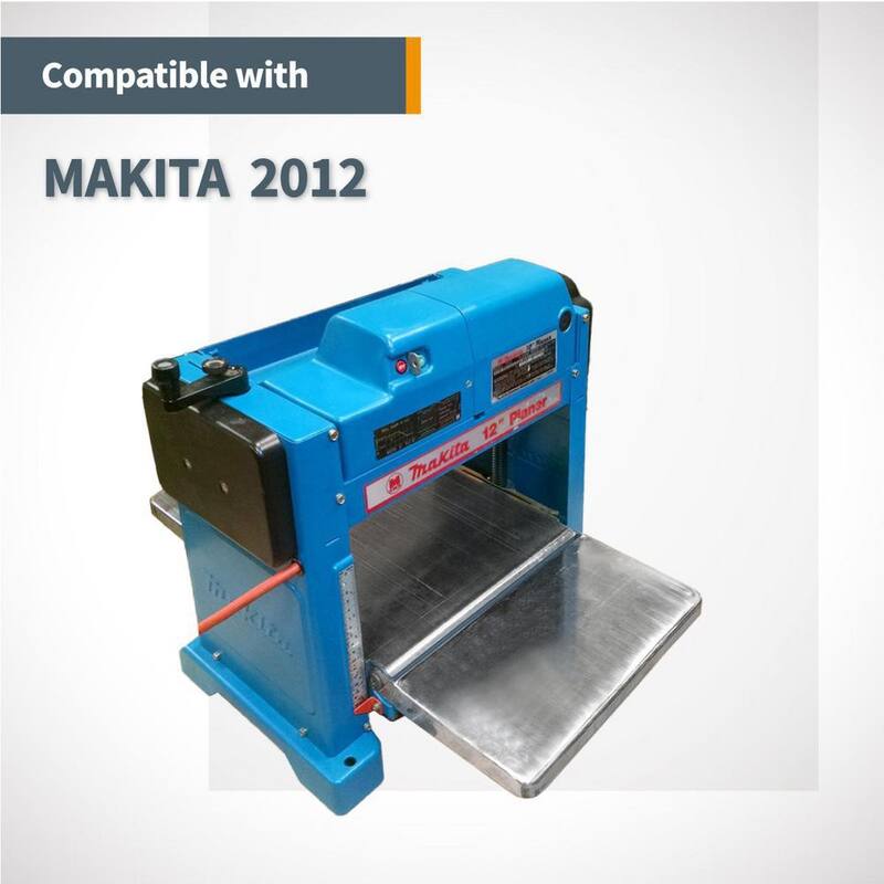 Cuchillas para cepillo de acero de alta velocidad de 12 pulgadas POWERTEC para Makita 2012 / 2012NB (Juego de 2) - 128320