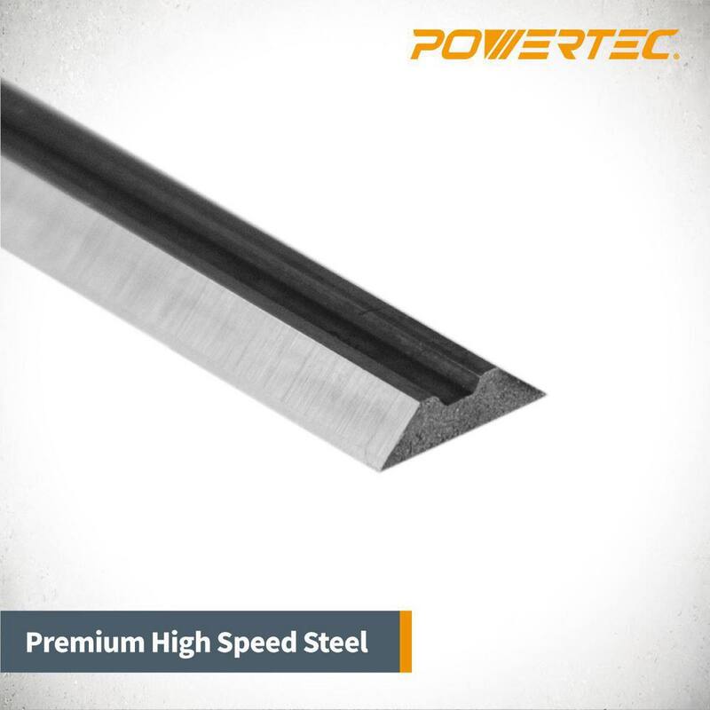 Cuchillas para cepillo de acero de alta velocidad de 12 pulgadas POWERTEC para Makita 2012 / 2012NB (Juego de 2) - 128320