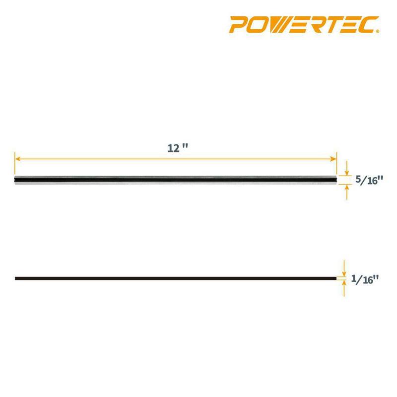 Cuchillas para cepillo de acero de alta velocidad de 12 pulgadas POWERTEC para Makita 2012 / 2012NB (Juego de 2) - 128320