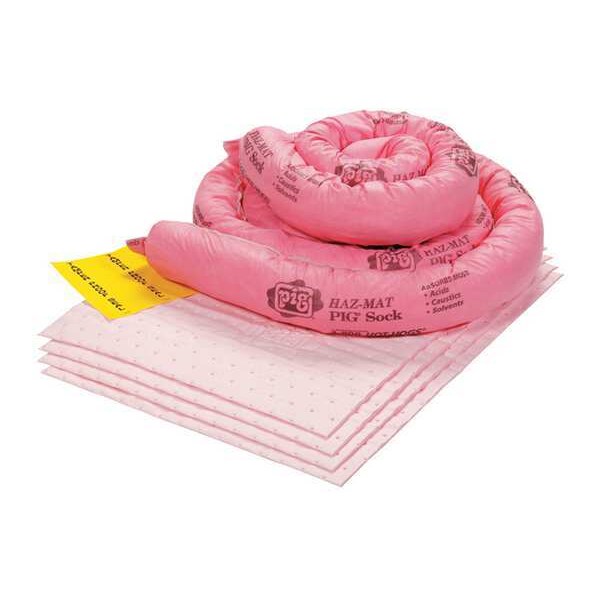 Pig Spill Kit, 4 gal Volume Absorbed per Kit, 6 1/2 gal Capacity, Bucket, White, 16 - 64CRSC