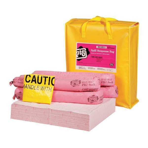 Pig Spill Kit, 9 gal Volume Absorbed per Kit, Not Applicable Capacity, Bag, Yellow, 39 - KIT320