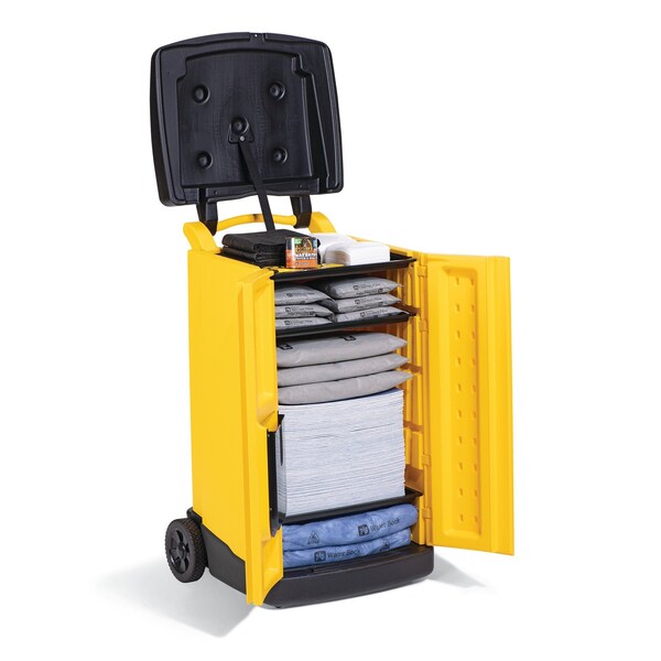 Pig High Volume Water-Absorbing Spill Kit in Large Spill Cart - WTR550