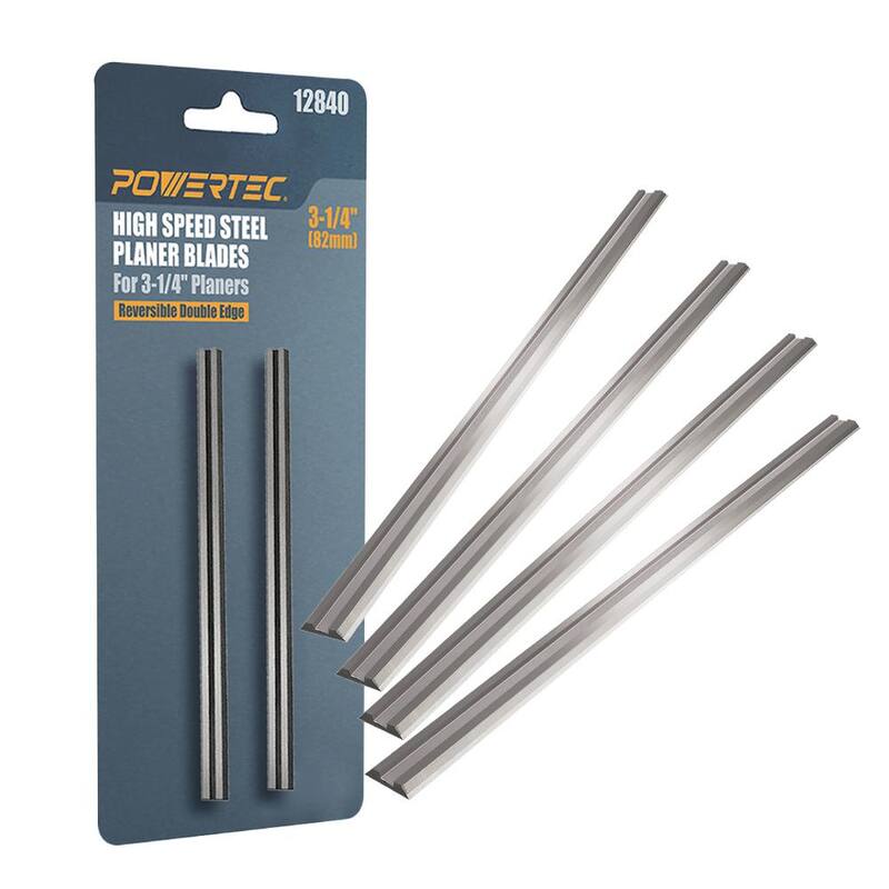 Cuchillas de cepillo de mano de acero de alta velocidad de 3-1/4 pulgadas para Bosch, Black&Decker, Craftsman, DeWalt, Hitachi, Ryobi (paquete de 6) - 12840-P3