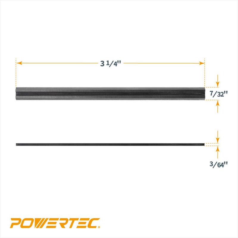 Cuchillas de cepillo de mano de acero de alta velocidad de 3-1/4 pulgadas para Bosch, Black&Decker, Craftsman, DeWalt, Hitachi, Ryobi (paquete de 6) - 12840-P3