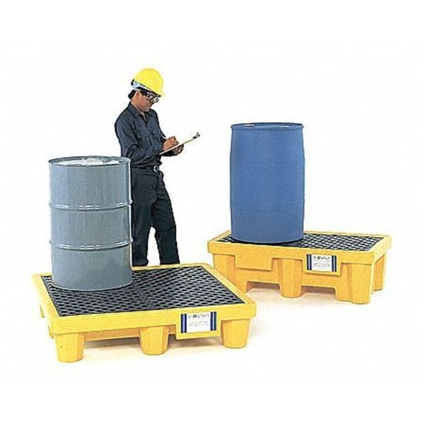 Ultratech Spill Pallet, 66 gal Spill Capacity, 2 Drums, 3,000 lb Load Capacity, Polyethylene - 1010