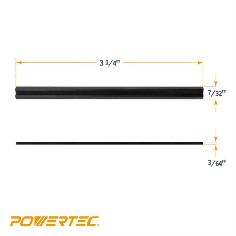POWERTEC 3-1/4 in. Cuchillas de cepillo portátil de carburo de tungsteno para repuesto para Bosch, DeWalt, Makita, Porter Cable, Ryobi (paquete de 6) - 12841-P3