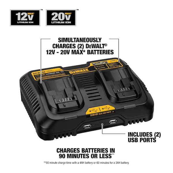 Dewalt Battery Charger for Li-Ion 12V-20V - DCB102