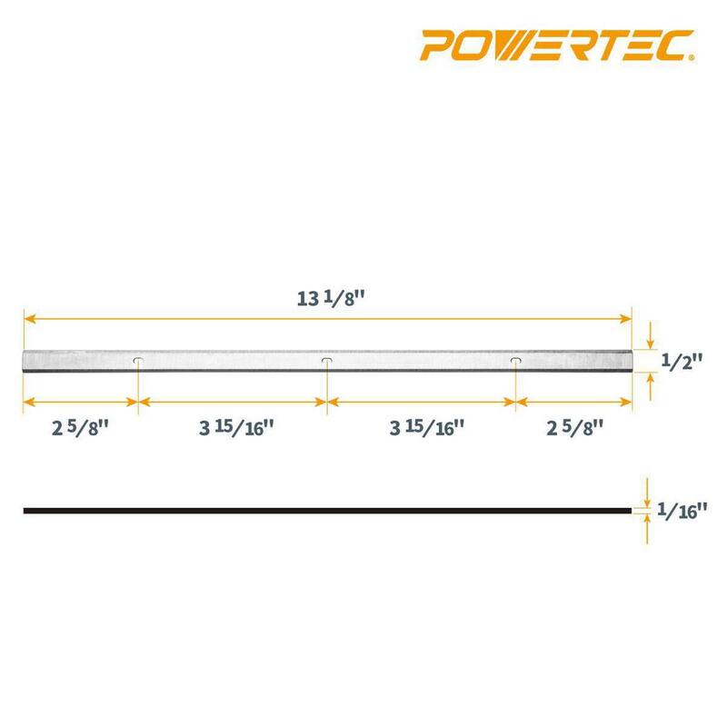 Cuchillas para cepillo de 13 pulgadas POWERTEC para el cepillo Delta 22-549, 22-555, 22-580 y Grizzly G0689, acero de alta velocidad, 4 cuchillas (2 juegos) - 128020DD