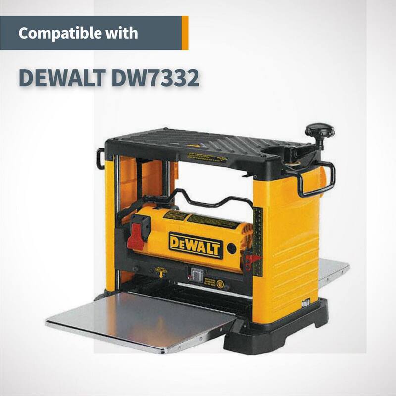 Cuchillas para cepillo de acero de alta velocidad M2 POWERTEC de 12.5 pulgadas para DeWalt 733, DW7332 (2 juegos), 4 cuchillas - 12809DD