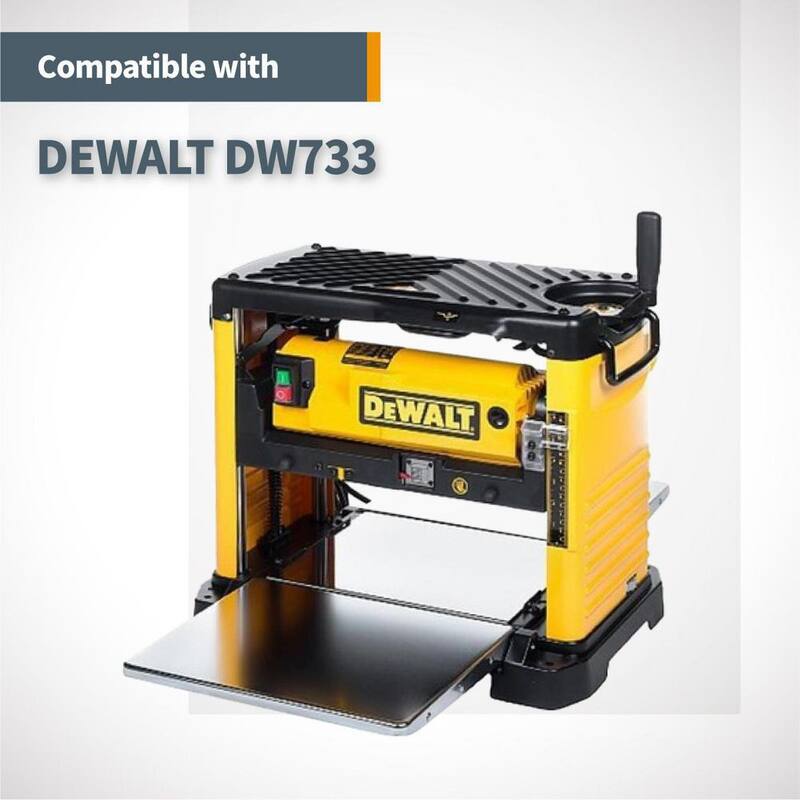 Cuchillas para cepillo de acero de alta velocidad M2 POWERTEC de 12.5 pulgadas para DeWalt 733, DW7332 (2 juegos), 4 cuchillas - 12809DD