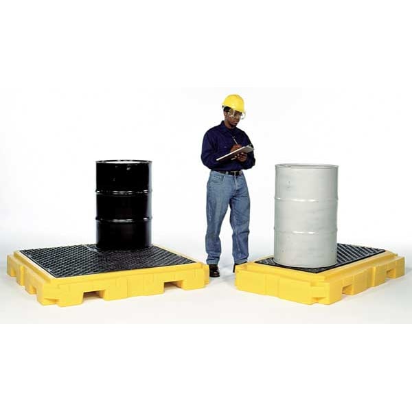 Ultratech Spill Pallet, 75 gal Spill Capacity, 4 Drums, 9,000 lb Load Capacity, Polyethylene - 9630