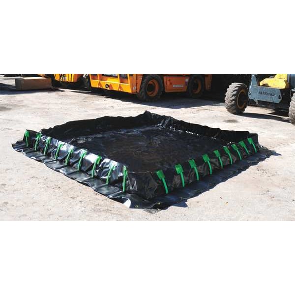 Ultratech Spill Cont.Berm, StakeWall, 2244gal, 15ft L - 8231
