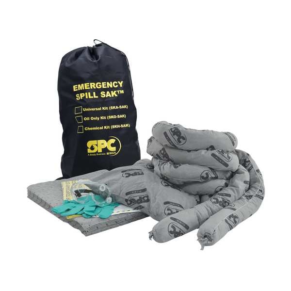 Brady Spill Kit, 9 gal Volume Absorbed per Kit, Bag, Black - SKA-SAK