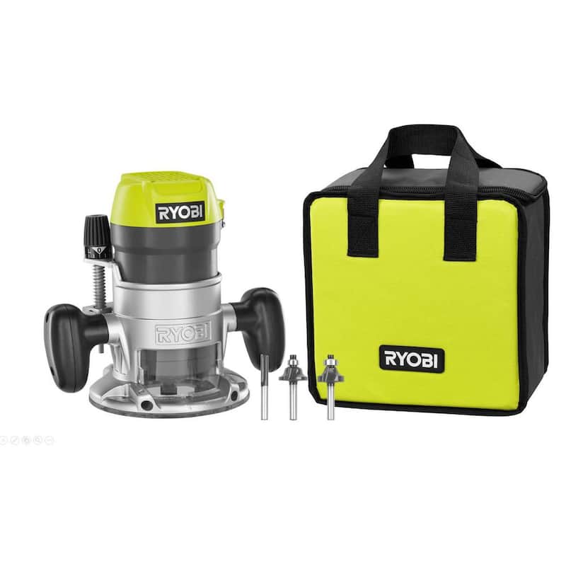 RYOBI 8.5 Amperes 1-1/2 Caballos de Fuerza Pico Router de Base Fija con Cable - R1631K