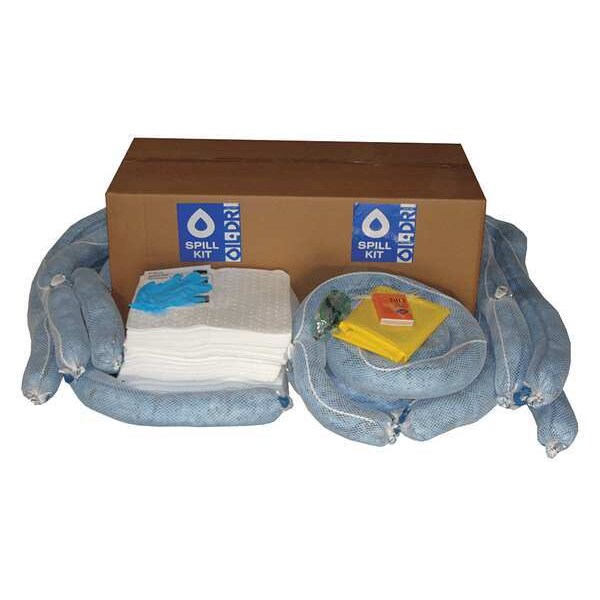 Oil-Dri Spill Kit, 78 gal Volume Absorbed per Kit, 95 gal Capacity, Box, Brown - L90943RG