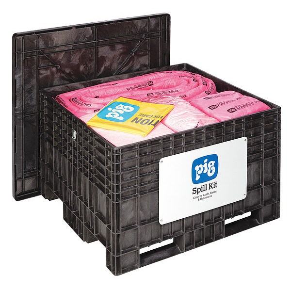 Pig Spill Kit, 108 gal Volume Absorbed per Kit, Not Applicable Capacity, Chest, Black, 200 - KIT304-02