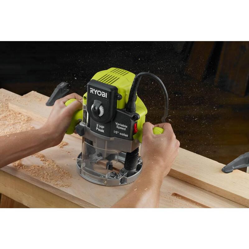 RYOBI 10 Amperios 2 HP Base de Inmersión para Router con Cable - RE180PL1G