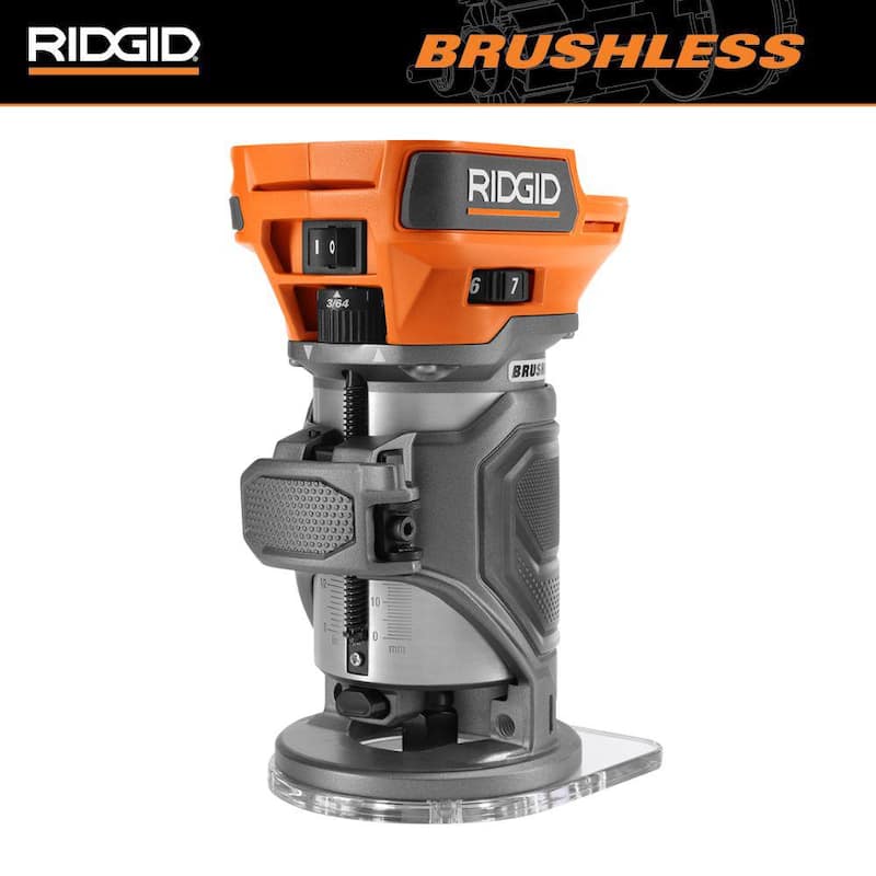 Enrutador compacto inalámbrico RIDGID 18V sin escobillas (sólo herramienta) - R860444B