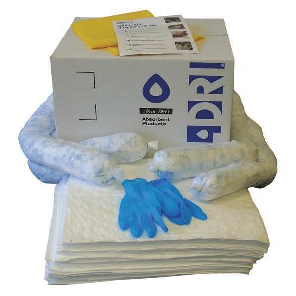 Oil-Dri Spill Kit Refill, 10 gal Volume Absorbed per Kit, 10 gal Capacity, Box, White - L91510R