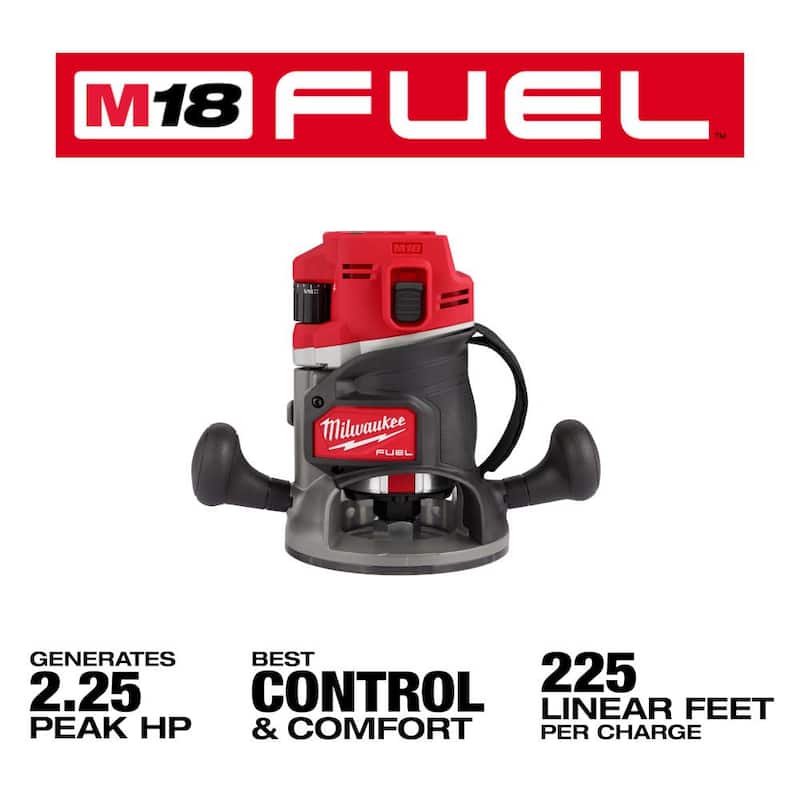 Enrutador inalámbrico Milwaukee M18 FUEL 18V de iones de litio sin escobillas de 1/2 pulgadas (Herramienta solamente) - 2838-20