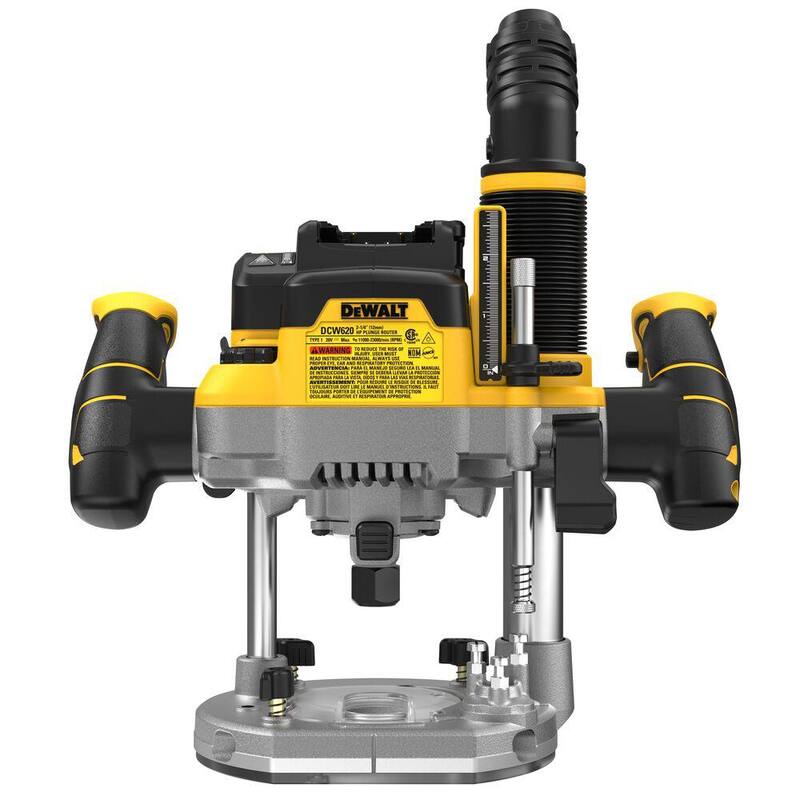 Enrutador de inmersión inalámbrico sin escobillas DEWALT 20V MAX XR 2-1/4 Peak HP (Herramienta solamente) - DCW620B