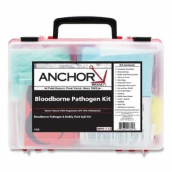 Anchor Blood Spill Clean-up Bloodborne Pathogen Kit with Plastic Case & Wall Mount Bracket - AN390110
