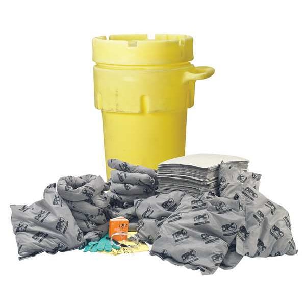 Brady Spill Kit, 79 gal Volume Absorbed per Kit, 95 gal Capacity, Drum, Yellow - SKA-95W