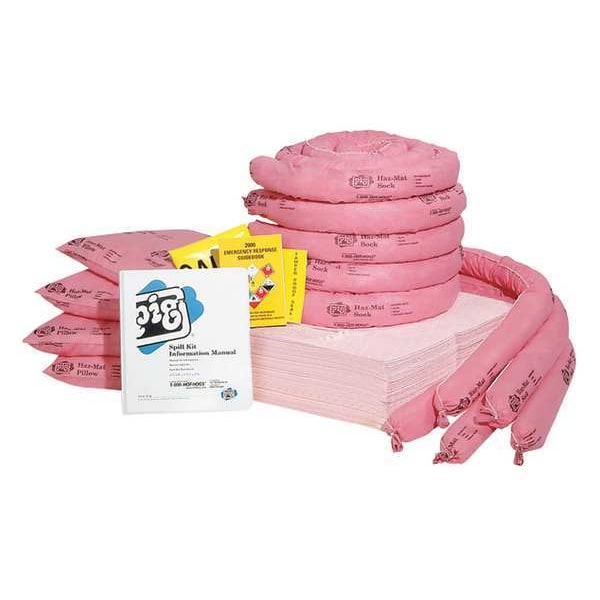 Pig Spill Kit Refill, 27 gal Volume Absorbed per Kit, Not Applicable Capacity, Box, Pink, 122 - RFL365