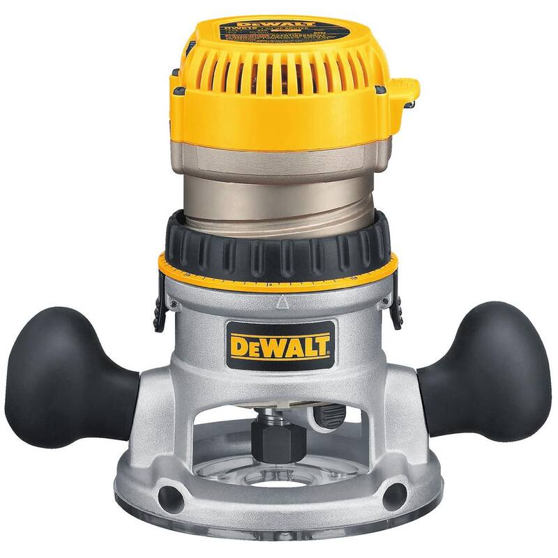 Kit de enrutador con base fija y de inmersión DEWALT de 12 amperes y 2-1/4 caballos de fuerza - DW618PKB
