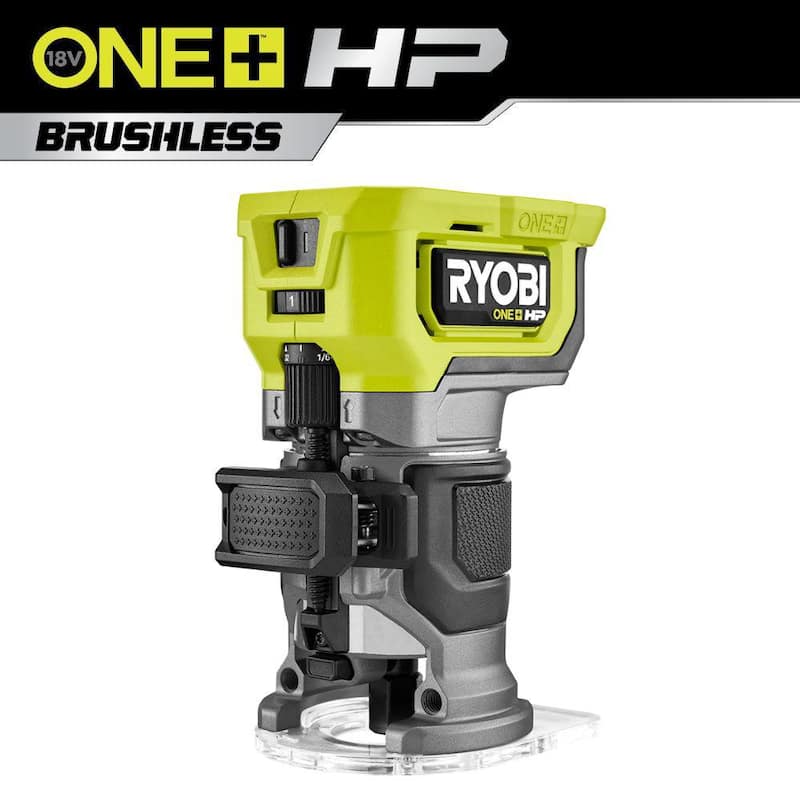 RYOBI ONE+ HP 18V enrutador compacto inalámbrico sin escobillas (Herramienta solamente) - PBLRR01B