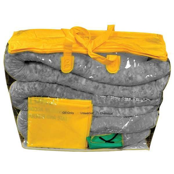 Spilfyter Spill Kit, 5 gal Volume Absorbed per Kit, Bag, Gray, 27 - 4553BG