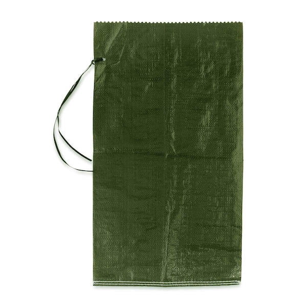 Durasack 14 in. x 26 in. Empty Sand Bags with Tie Strings, Green, 10PK - SB-1426GRN-10PK