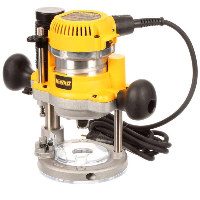 Kit combo de router fijo y de inmersión DEWALT de 2-1/4 HP con velocidad variable electrónica y arranque suave - DW618PK