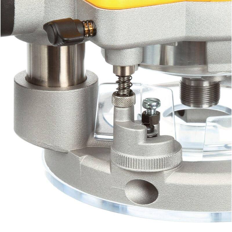 Kit combo de router fijo y de inmersión DEWALT de 2-1/4 HP con velocidad variable electrónica y arranque suave - DW618PK