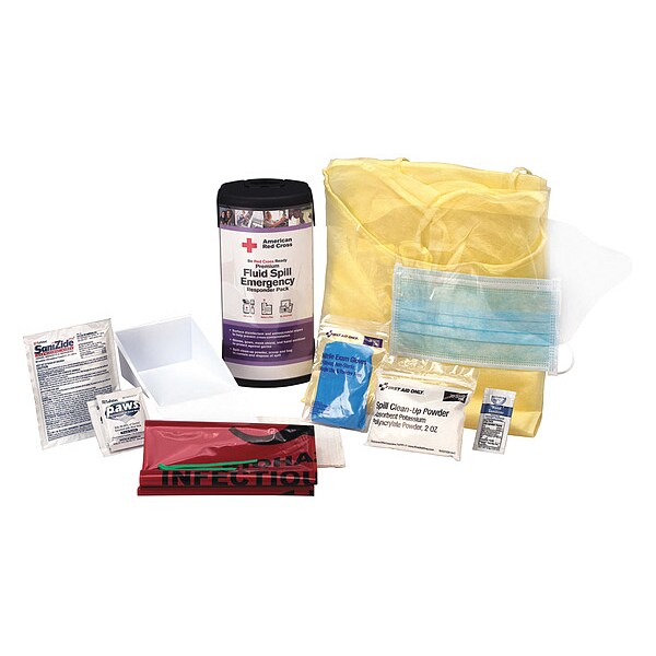 First Aid Only Fluid Spill Responder Pack, 750 mL Volume Absorbed per Kit, Carrying Case, Clear - RC-657
