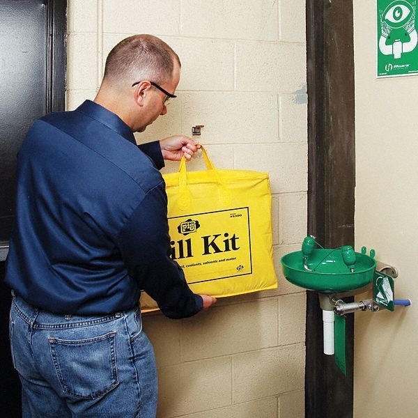 Pig Spill Kit, 5 gal Volume Absorbed per Kit, Not Applicable Capacity, Bag, Yellow, 26 - 45300