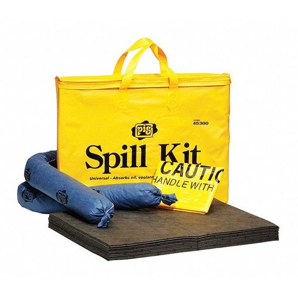 Pig Spill Kit, 5 gal Volume Absorbed per Kit, Not Applicable Capacity, Bag, Yellow, 26 - 45300